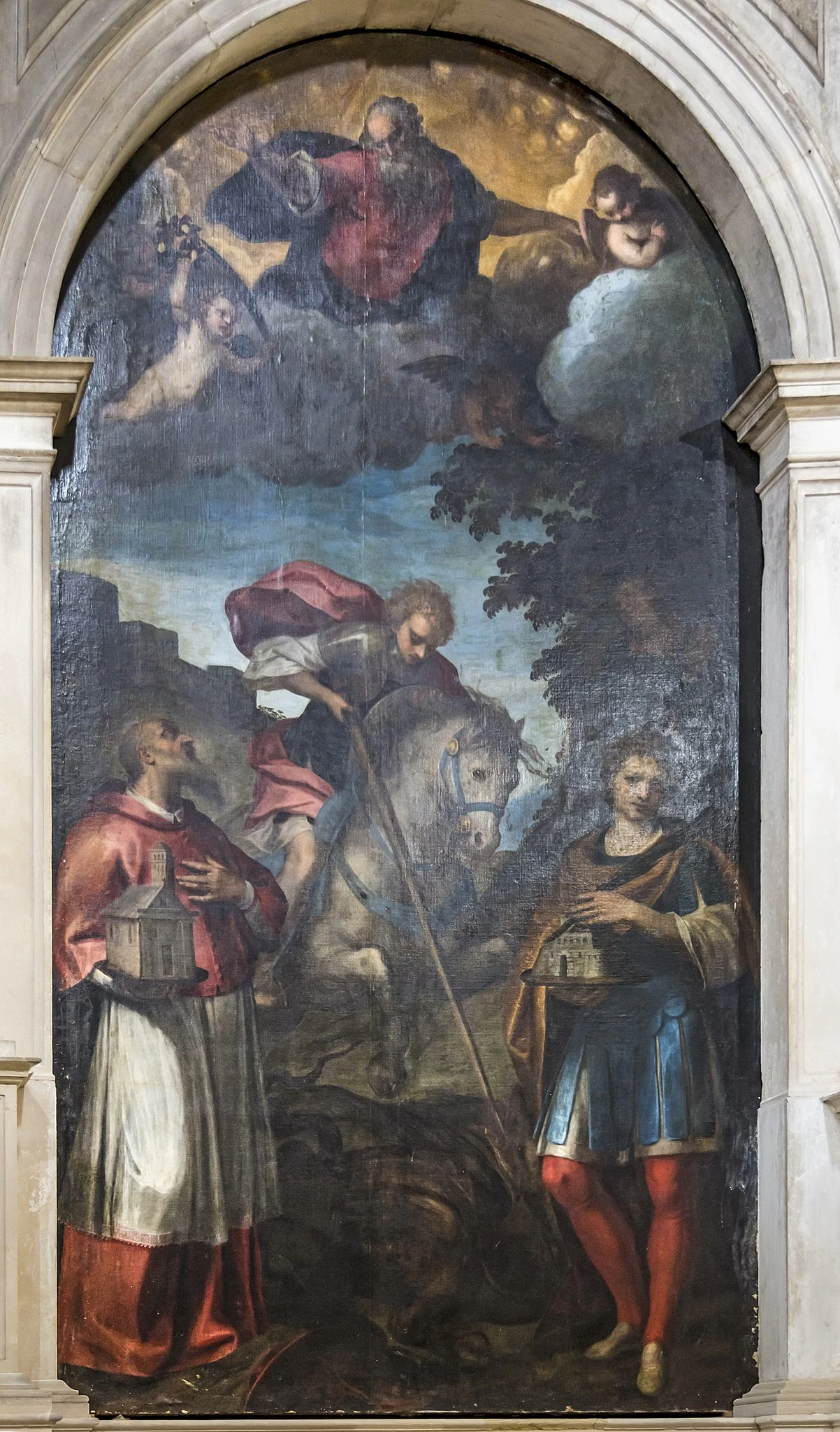 San Giorgio che uccide il drago, tra San Girolamo e San Trifone - Chiesa della Madonna dell'Orto, Venezia